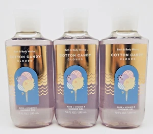 3 BATH & BODY WORKS COTTON CANDY CLOUDS SHOWER GEL ALOE & VITAMIN E 10oz / 295ml - Picture 1 of 13