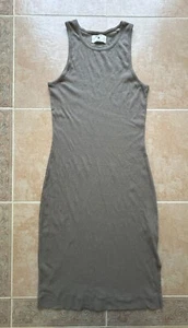 ¡Nuevo sin etiquetas! Vestido JASON SCOTT acanalado midi gris lavado al sol S - Imagen 1 de 6