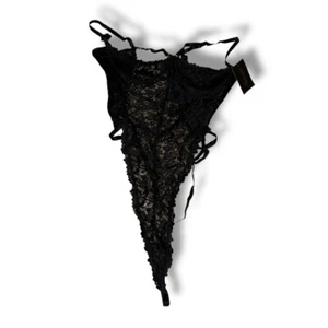 Frederick's of Hollywood Lennox schwarzer Spitzen Träger Tanga Body Gr. XL NEU - Bild 1 von 4