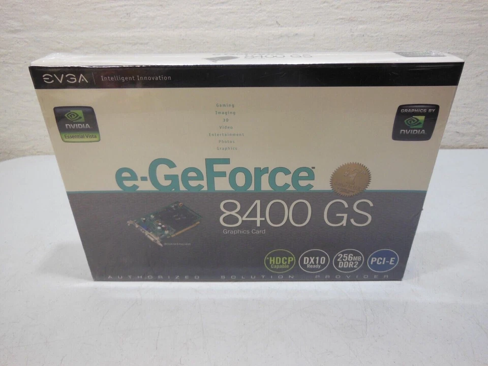 NEW! Sealed! Nvidia EVGA e-GeForce 8400 GS PCI-E Graphics Video Card 256MB HDCP - Image 1 of 4