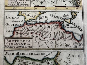 North Africa Barbary coast caravan Routes to Mecca 1683 Mallet hand color map - Picture 1 of 4