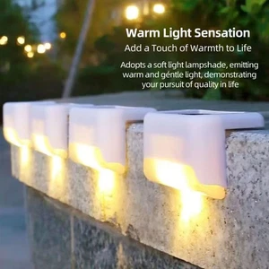 Solar Deck Lights Outdoor Waterproof LED Step Lamps for Stairs Fence Garden - Picture 1 of 9