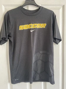 Nike Dri Fit Black Activewear Top Soccer Size L 14-16 - Picture 1 of 4