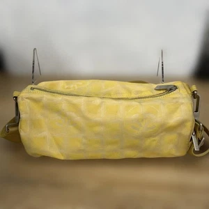 CHANEL Travel Line zylindrische Schultertasche Nylon gelb Vintage MBc1823 - Bild 1 von 10