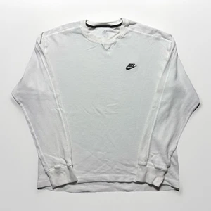 Nike Sportswear Thermal Crewneck Shirt White Men’s XXL Waffle Knit Long Sleeve - Picture 1 of 7