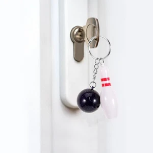 6 Pcs Bowling Keychain Novelty Items Mini Pin Keychains Ball Ring Accessories - Imagen 1 de 12