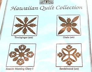 4 HAWAIIAN PILLOW Quilt Pattern 16”x16” TORCHGINGER OHELO SEASIDE MORNING GLORY - Picture 1 of 5