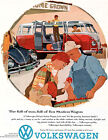 Volkswagen Station Wagon DeLux BUS Roadside Produce Stand PUMPKIN 1958 Print Ad