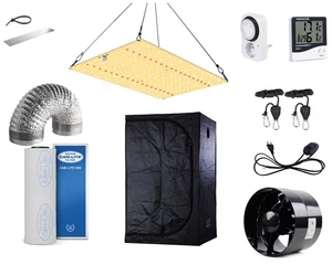 Growset Starter Komplett 80x80x160cm mit vollspektrum LED dimmbar Mylar Growbox - Bild 1 von 5