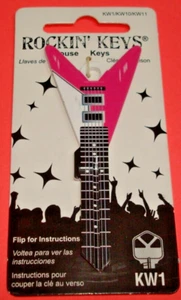 NUEVA LLAVE ROCKIN KW1 KW10 KW11 ROSA GUARDABARROS LLAVE DE GUITARRA EN BLANCO #4662 - Imagen 1 de 4