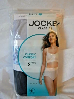 Jockey Classics 3 Briefs white elastic waistband sz 10 blue geometric mix - Image 1 of 4