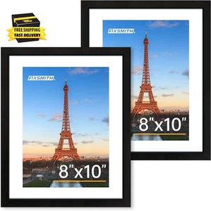 8X10 Picture Frame Set of 2, Photo Frame with HD Plexiglass, Display Pictures 5X - Picture 1 of 7