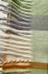 HOUSE OF TWEED PREMIUM COLLECTION LUXURY SCARF - MULTI COLOUR light green CHECK - Picture 1 of 7