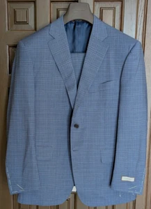 Tuta CANALI in lana elasticizzata blu medio a quadri, modello 13290, taglia 42 S (52 EU) - Foto 1 di 12