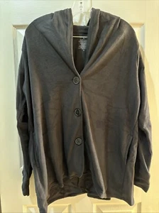 Blazer Cuddl Duds Fleecewear Elastizado Botón Frontal Cardi-Negro-Mediano-A369667 - Imagen 1 de 2