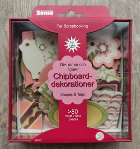 Chipboard, Scrapbooking, Tags, ca. 80 Teile, grün - Bild 1 von 2