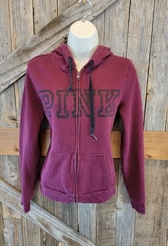 UNDERCOVER Felpa con cappuccio sportiva viola Victoria's Secret con cerniera completa rosa y2k small S