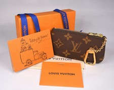NWT Auth LOUIS VUITTON Cles Key Pouch MONOGRAM Canvas Coin Purse W/ Receipt