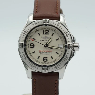 Breitling Colt Oceane Reloj de Mujer A77380 32MM Acero Con Correa Cuero Bonito - Imagen 1 de 4