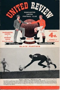 Manchester United v Ipswich Town (FA Cup) 1957/1958 Último partido en casa antes de Munich - Imagen 1 de 1
