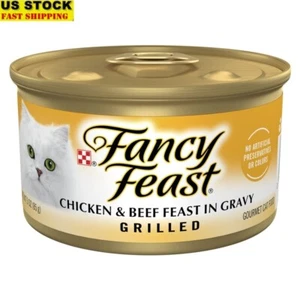 Grilled Chicken Beef Feast Wet Cat Food Canned Nutrition 24 Pack 3oz Gravy New - Picture 1 of 8