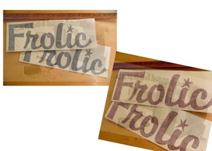Frolic Vintage Travel Trailer Reproduction Canned Ham Decal Red/Blue/Black Set/2 - Picture 1 of 5