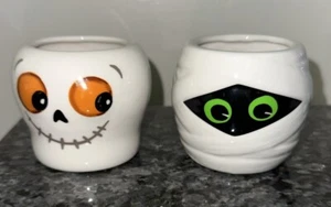 Yankee Candle Mummy & Skeleton Set Votive Candle Holder Halloween New Tealight - Picture 1 of 2