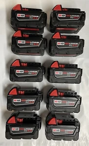 10 Pack Genuine Milwaukee M18 XC 5 amp 18V Battery 48-11-1850 NEW - Picture 1 of 1