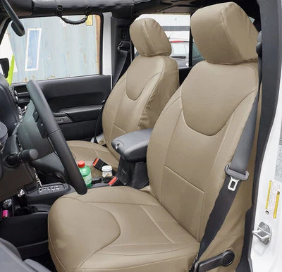 FUNDA ASIENTO DELANTERO JEEP WRANGLER 2013-2016 BEIGE TIPO CUERO HECHA A MEDIDA Foto 1 de 4