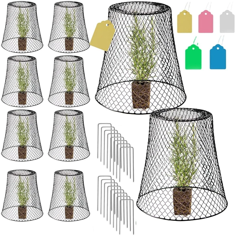 10Pack Chicken Wire Cloches Plant Cover Garden Plant Protector Cover with Labell - Image 1 of 4