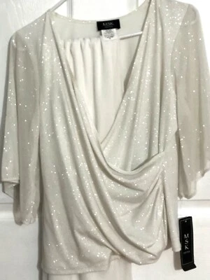 PL/ PM NWT MSK Pant Suit Ivory Wedding Dinner Party Church Beautiful Pantsuit - Image 1 of 4