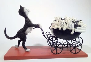 Albert Dubout La Gatta Fiera e La Carrozzina piena di Gattini - Foto 1 di 9