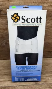 NEW Scott 12" Lumbosacral Lower Back Support Brace White Sz Med 30-36" - Picture 1 of 4