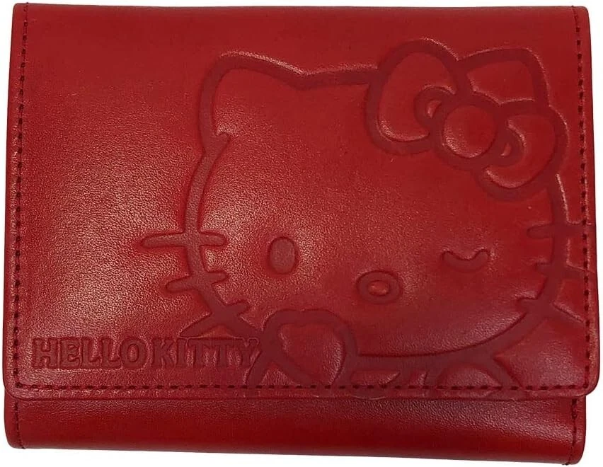 Hello Kitty [Cuero Genuino Mujer Doble Pliegue Lindo Cartera Pequeña] 9H76-00-002 Foto 1 de 4