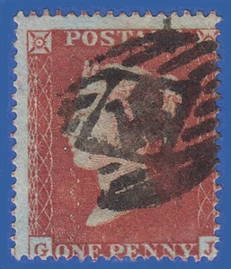 V8 GB QV 1854 1d RED BROWN GJ SG17 GU IN LONDON C1 - Picture 1 of 2