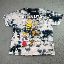 Peanuts Shirt Adult 1X White Black Tie Dye Short Sleeve Charlie Brown Graphic
