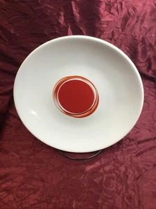 PLATO DESIERTO BLANCO LIMOGES VINTAGE CON ROJO MACIZO ⭕️ EN CENTRO YVES De Limoges. - Imagen 1 de 12