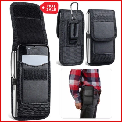 For iPhone 16 16e 15 14 13 12 Pro Max Case Nylon Belt Clip Holster Phone Pouch - Image 1 of 4