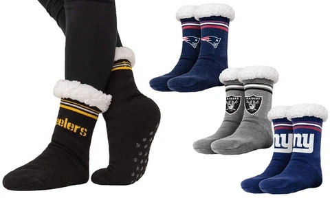 NFL Footy Sherpa Sock Slippers (Women's 6-10) Cover