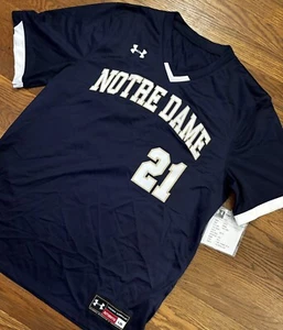 Neu mit Etikett Notre Dame Baseball 2016-2017 Team ausgestellt Under Armour Spiel Trikot #21 Large - Bild 1 von 9