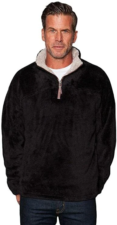 True Grit Black Double Fleece 1/2 Zip Pullover Jacket Size Small V4516 - Image 1 of 2