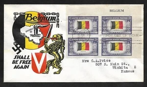 #914 5c Overrun Countries -Belgium- Name Blk4- Cachet Craft FDC - Picture 1 of 2
