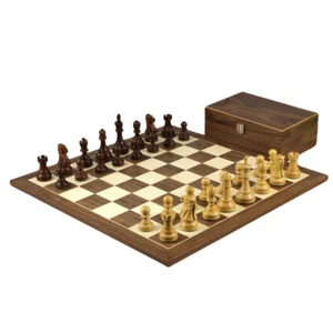 Juego de ajedrez de nogal de 21 pulgadas con tablero de ajedrez de nogal y Sheesham Staunton ponderado  - Imagen 1 de 11