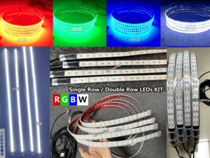 Bluetooth&Remote DUAL LED RGBW Wheel Lights + Truck Underglow 4Strips Lights KIT - Picture 1 of 15