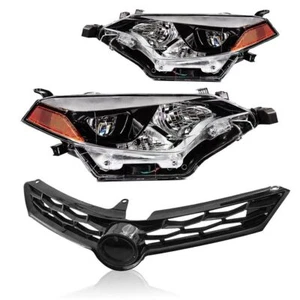 For 2014 2015 2016 Corolla S Headlights + Front Upper Grille Replacement NEW SET - Picture 1 of 15