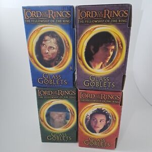 New ListingLord Of The Rings Glass Goblets Complete Set 2001 4 Burger King Nib Lotr