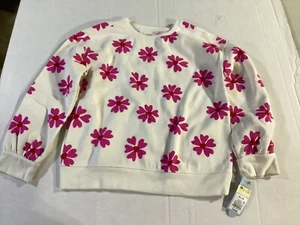 Cat & Jack Girls Sweatshirt Pink Flowers Size XL (14) - Picture 1 of 2