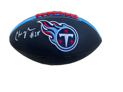 Chris Johnson Signed Tennessee Titans Logo Football JSA - Image 1 of 2