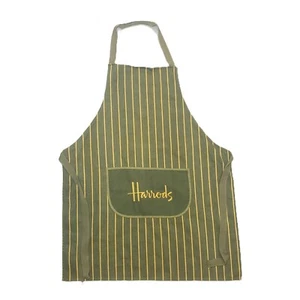 Vintage Harrods Knightsbridge Apron Adult Classic Dark Green 100% Cotton - Picture 1 of 7