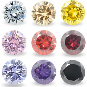 Natural Diamond All Fancy Colors VVS1 Round Premium Quality 3mm-10mm+1 Free Gift - Picture 1 of 51